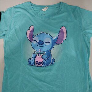 Tee Turtle - Boba Stitch - Turquoise T-shirt - Ladies Large